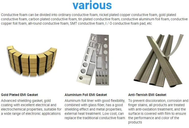 Customized Foam Fabric Over EMI Conductive Foam Gaskets Shielding/Screening and Conductive